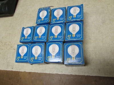 11 NOS 25 Watt 130V G16.5 Candelabra Clear Vanity 2" Light Bulbs Lot G16 1/2 25W - Image 1 of 4