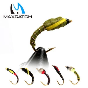 Maxcatch Zumbador Pesca con Mosca Moscas Surtido Ninfa Trucha Una Docena con Caja - Imagen 1 de 7