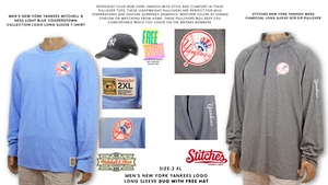 Men's New York Yankees Logo (2) Long Sleeve Duo w/ Free Hat: Size 2 XL - Picture 1 of 13