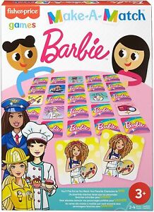 Fisher-Price Make-A-Match Card Game with Barbie Doll Theme NEW 