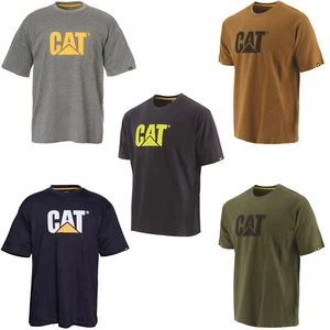 CAT Trademark Logo T-Shirt Mens Caterpillar Durable Work Tee - Picture 1 of 8