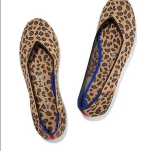 Rothy's gepunkteter Leopard Tier runde Spitze Ballerinas Größe 6 - Bild 1 von 10