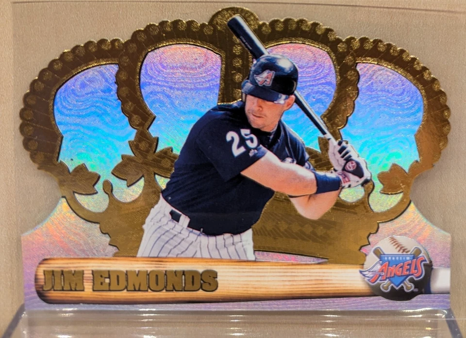 1998 Pacific CROWN ROYALE #2 Jim Edmonds Angels RARE DIE CUT HOLOFOIL - Image 1 of 2