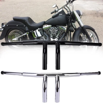 1-1/4" Fat Bar 8" Rise Drag T-Bars Handlebars For Harley Sportster Dyna Softail - Image 1 of 4