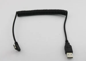Spiral Coiled USB 3.1 C-Type Male Angle to USB 2.0 A Male Adapter Cable 1.5m 5FT - Picture 1 of 6