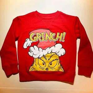 NWT Jumping Beans Universal GRINCH soft red fleece Sweatshirt 4 5 6 7 Christmas - Picture 1 of 3