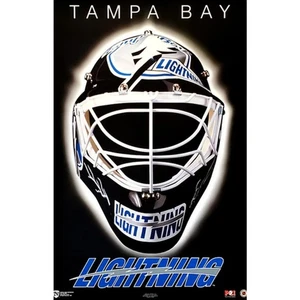PÓSTER DE PARED Tampa Bay Lightning máscara clásica oficial de hockey de la NHL 1994 de colección - Imagen 1 de 7
