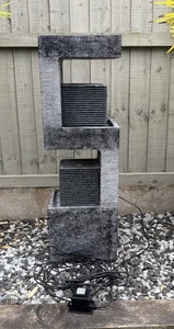 Resin S Shaped Column Water Feature With LED Lights - Picture 1 of 3