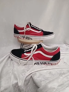 RARO🔥 VANS Old Skool Deletrear Negro Rojo Talla 9.5 Zapatos para Hombre Zapatos de Skateboarding - Imagen 1 de 18