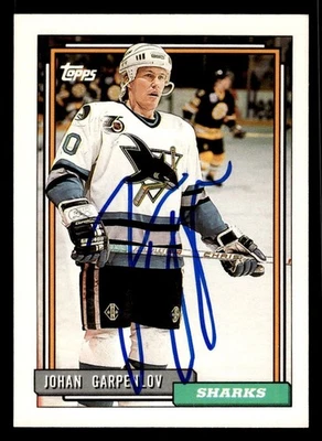 1992 Topps Hockey #359 Johan Garpenlov Signed Autograph (no COA) - Image 1 of 2