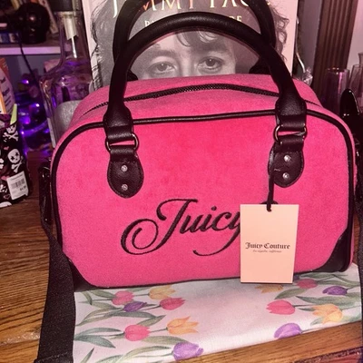 Juicy Couture подъем звезды котелок сумка розовый вспышки/солодки через плечо новый с ярлыками - Изображение 1 из 4
