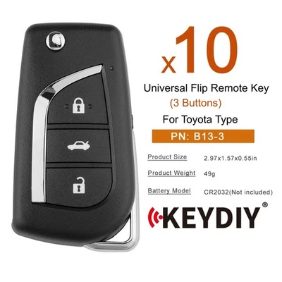 KEYDIY KD B13-3 Universal Flip Remote Key 3 Buttons for Toyota Type for KD-MAX - Image 1 of 4