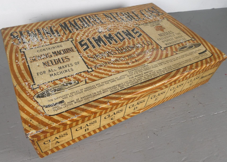Vintage E.C. Vitrina de tienda de agujas de coser Simmons Keen Kutter - Cargada en parte Foto 1 de 4