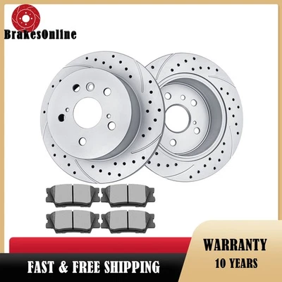 Pastillas de rotores de freno trasero perforadas ranuradas de 281 mm para frenos Lexus ES350 2007-2012 Foto 1 de 4