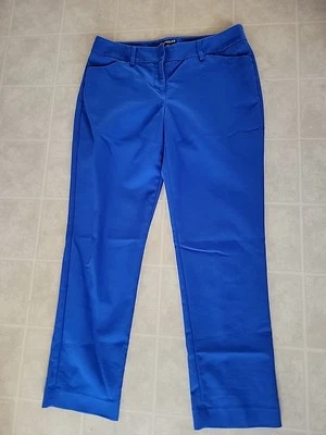 Express Editor Women's Tapered Leg Stretch Trouser Pants. Royal Blue, 4S - Image 1 of 3