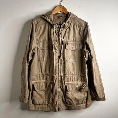 Chaqueta Carhartt Juvenil XL (16/18) Con Capucha Cremallera Completa Utilidad Campo Parka Bolsillos Foto 1 de 4