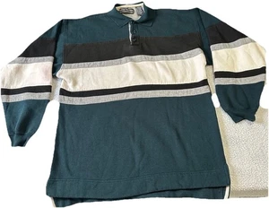 Vintage David Taylor Polo Shirt Mens Medium Golf Long Sleeve Sweater Striped - Picture 1 of 13