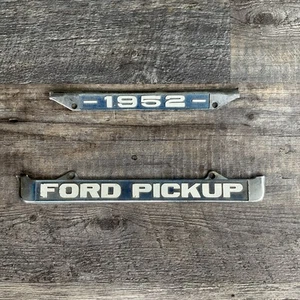 Vintage 1952 FORD PICKUP License Plate Frame Pieces only Metal FLAWED not a full - Picture 1 of 6
