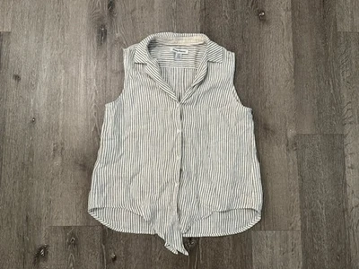 Camisa Tommy Bahama de lino para mujer pequeña Coastalina abotonada cuello en V con cuello Foto 1 de 4