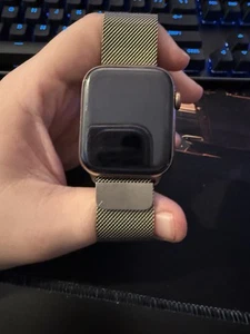 Apple Watch Series 5 GPS + LTE 44MM Gold Stainless Steel Case Gold Milanese Loop - Photo 1 sur 5