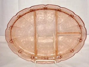 Jeannette CHERRY BLOSSOM PINK *13" DIVIDED PLATTER* - Picture 1 of 1