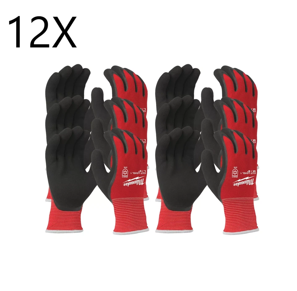 Guanti da lavoro Antitaglio cat. taglio A TG 9/L 12 PZ Milwaukee 4932471615