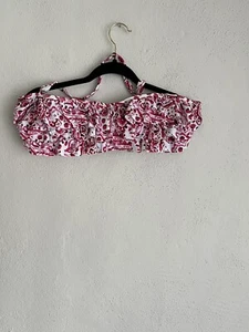Swimsuit For All Woman Pink/ White Bikini Top Size 14 - Picture 1 of 7