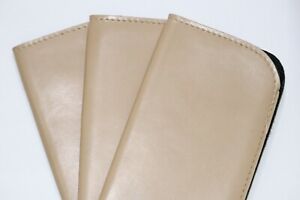 3X glasses cases, light brown glasses cases, soft pouch, leather style (KB5)