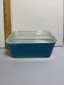 Pyrex Ofengeschirr 0502 blau rechteckig Kasserolle Kühlschrank Schüssel mit Deckel 1,5 Pint - Bild 1 von 10