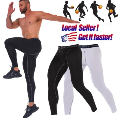 Mens Compression Pants Tight Leggings Sports Baselayer Running Athletic Workout - Image 1 of 4