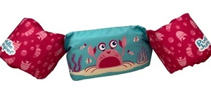 Dispositivo de flotación infantil Puddle Jumper Pink Cangrejo 30-50 libras - Imagen 1 de 5