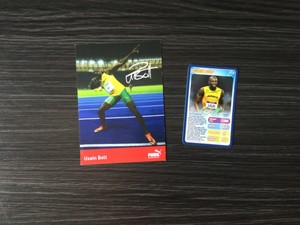 Usain Bolt Puma Postcard with Screen Graphy Autograhp and Card