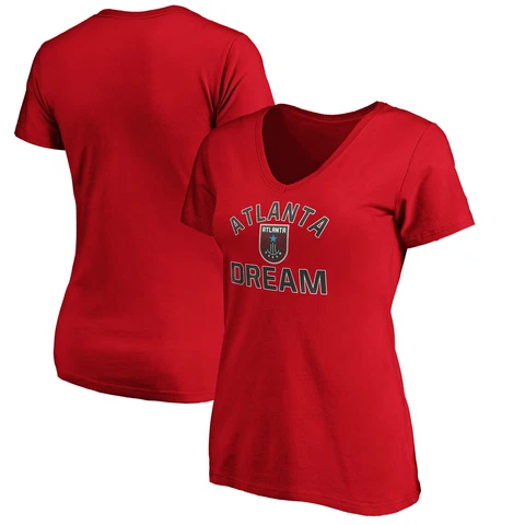 Women's Fanatics Branded Red Atlanta Dream Overtime V-Neck T-Shirt Cover