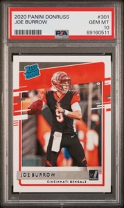 Joe Burrow 2020 Donruss Rated Rookie #301 RC PSA 10 - Picture 1 of 2