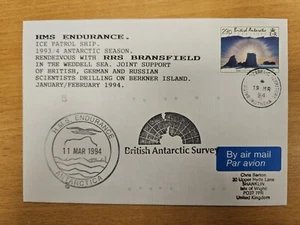 1994 BRITISH ANTARCTIC TERRITORY HMS ENDURANCE CACHET COVER O - Picture 1 of 1
