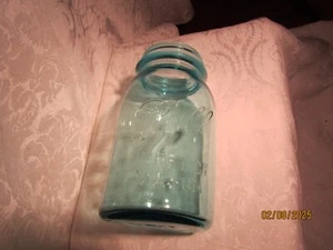 Vintage 1923-1933 No 4 Blue Pint Ball Jar Made in USA - Picture 1 of 6
