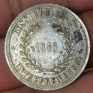 Jeton De Necessite ♦ Chemin de Fer de Marseille à Lyon 1846 Vernet et Cie ARGENT - Imagen 1 de 3