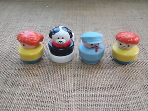 Fisher Price Chunky Fat Little People Lot Dog Conductor 