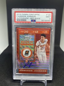 Cameron Johnson 2019 Contenders Optic TMall Red Wave Auto PSA 9 - POP 1 - Suns