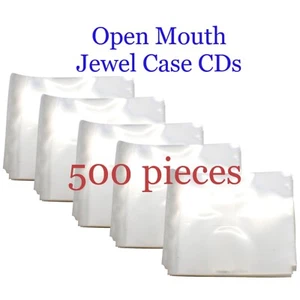 Open Mouth Outer Replacement Plastic Sleeves for CD Jewel Cases 500 pieces - Picture 1 of 5
