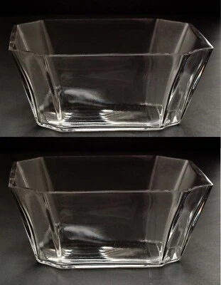 Jarrón cuenco de compota bandeja cuadrada de vidrio transparente 8" de ancho 3,5" de alto juego/2 Foto 1 de 3