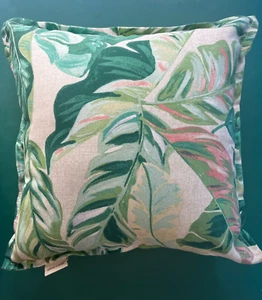ALLEN and ROTH Tropical Leaf Leaves Throw Pillow 16" - Picture 1 of 4