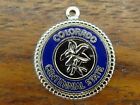 Vintage sterling silver COLORADO CENTENNIAL STATE DISC TRAVEL SHIELD charm 56-3