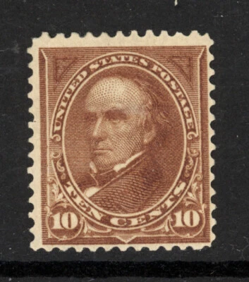 SCOTT 282C 1898 10 CENT WEBSTER REGULAR ISSUE TYPE I MH OG F-VF CAT $115! - Image 1 of 2