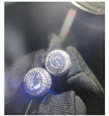 10mm Mens Earrings Round Cut CZ Simulated Diamond Stud Earrings for Men Women - Imagem 1 de 4