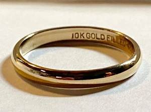 Vintage Yellow Gold Filled WEDDING BAND Ring ~3-1/2mm Size 13 NEW Old Stock - Picture 1 of 4