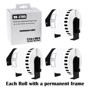 3Rolls 2.4"x100' Continuous Paper Tape DK-2205 for Brother QL Label Printer - Picture 1 of 24
