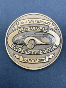 2005 Amelia Island Concours d'Elegance 10th Anniversary Brass Medallion - Picture 1 of 5
