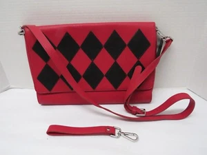Lux De Ville Red Black Harlequin Clown Purse BOB THE DRAG QUEEN Collection - Picture 1 of 11