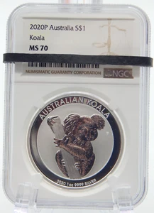 2020 Australia Koala 1 oz .999 Silver Coin - Perth Mint NGC GRADED MS 70 (BT414) - Picture 1 of 5